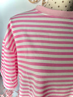 Haut rayé blanc et rose